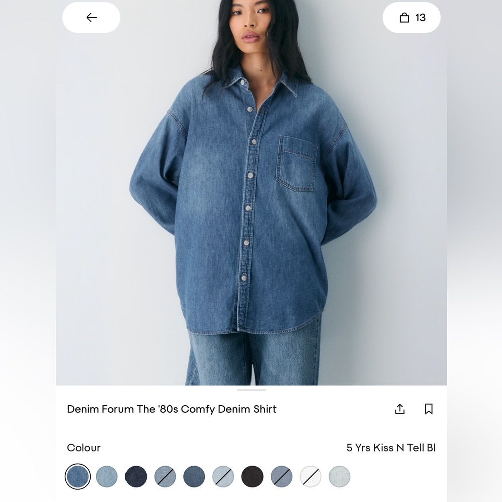 Denim Forum Blue Casual Button Down Shirt